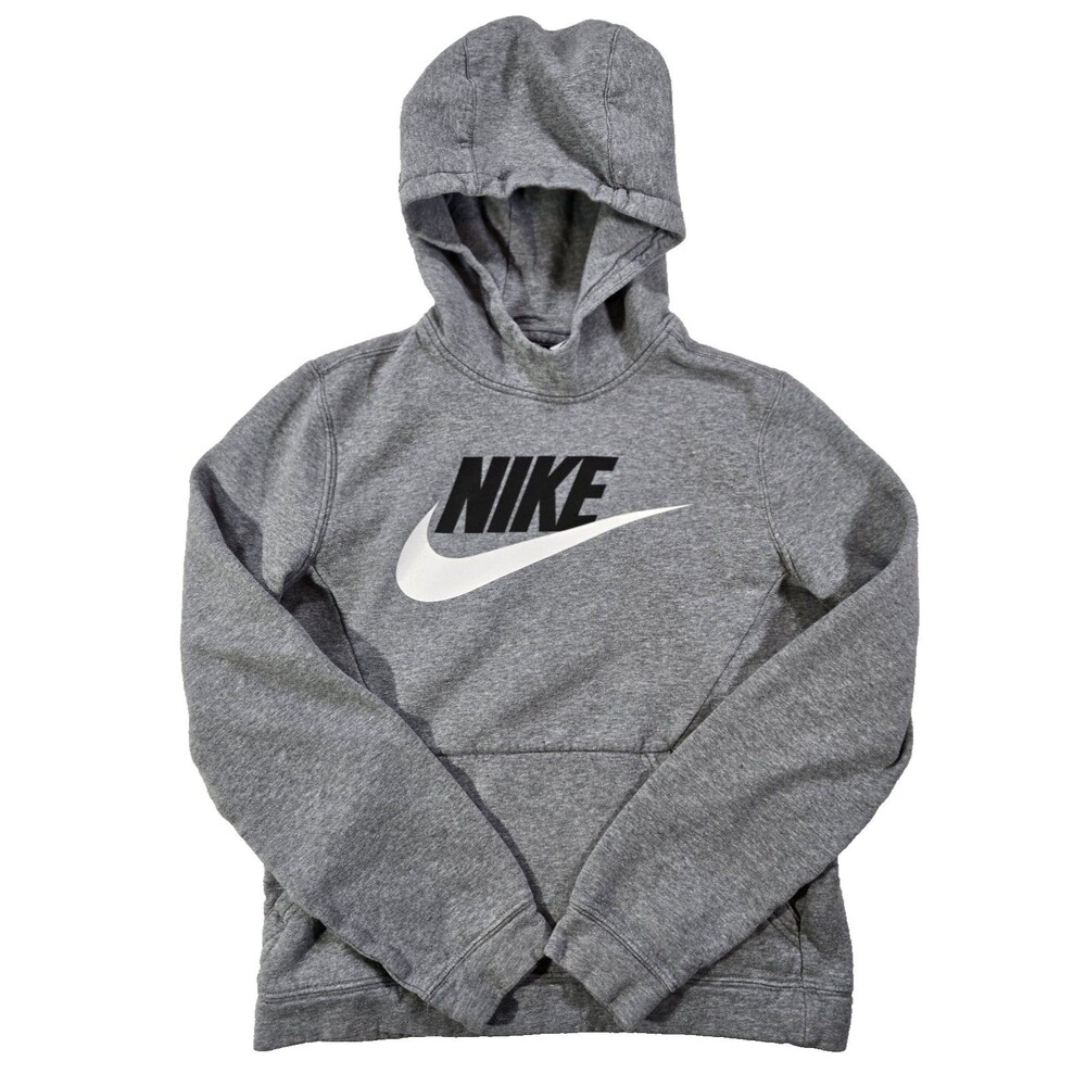 Boys Nike Sportswear Pullover Hoodie Size Large Gray